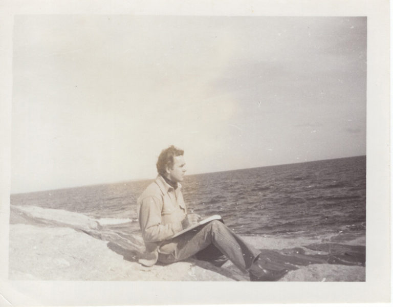 David Hanna at work in Pemaquid. (Photo courtesy Hanna family archives)