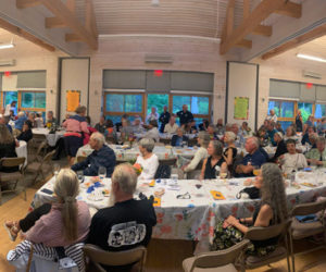 Guests fill the Bosarge Lerner Education Center at the Coastal Maine Botanical Gardens to capacity for a concert and fundraiser for Veggies to Table on Sept 10. (Photo courtesy Alain Ollier)