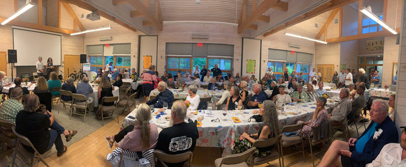 Guests fill the Bosarge Lerner Education Center at the Coastal Maine Botanical Gardens to capacity for a concert and fundraiser for Veggies to Table on Sept 10. (Photo courtesy Alain Ollier)