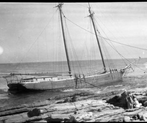 The wreck of the schooner Willis and Guy near Pemaquid (Photo courtesy Old Bristol Historical Society)