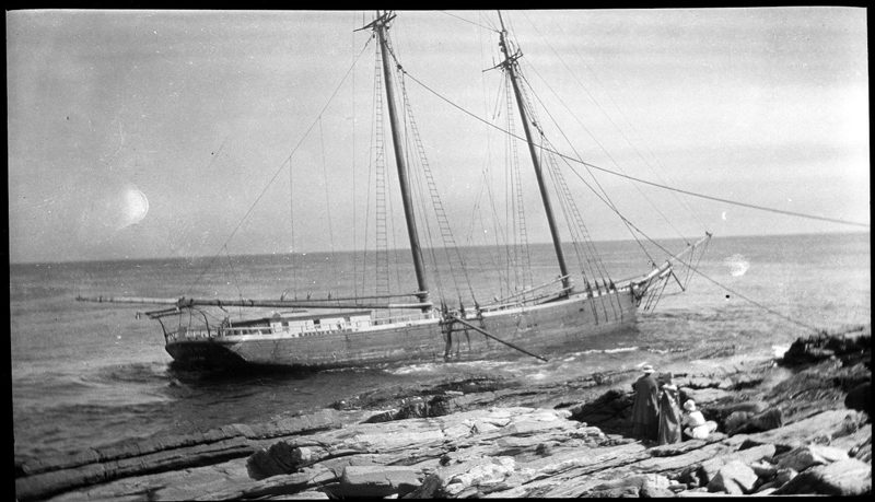 The wreck of the schooner Willis and Guy near Pemaquid (Photo courtesy Old Bristol Historical Society)