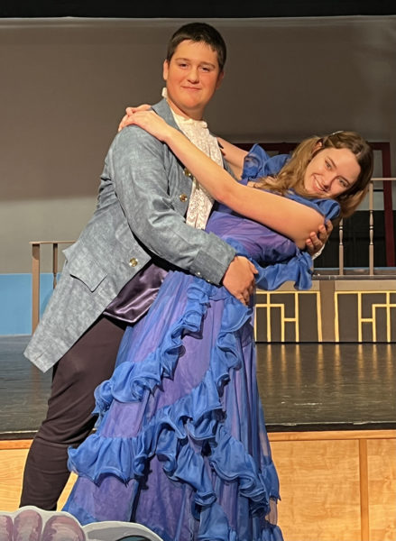 Luis Cordero as Prince Eric and Lizzy Harriman as Ariel prepare for Medomak Valley High School's upcoming production of "The Little Mermaid." (Photo courtesy Peter Stuart)