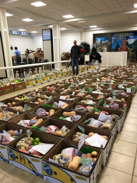 Thanksgiving basket initiative preparation at the Ecumenical Food Pantry (Courtesy photo)