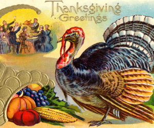 A postcard reading Thanksgiving Greetings, dated Nov. 20, 1920. (Photo courtesy Calvin Dodge collection)
