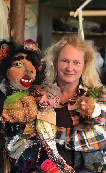 Melissa Glendinning with her puppets (Courtesy photo)