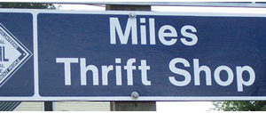 The Miles Memorial Hospital League Thrift Shop sign. (Courtesy photo)