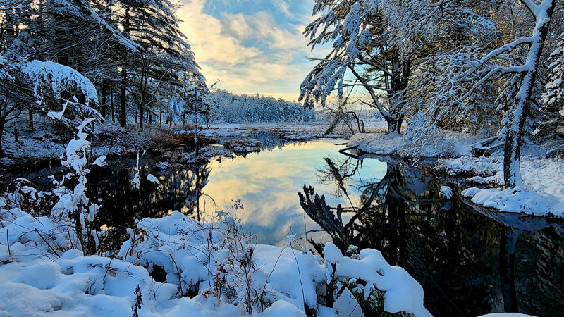 Linda Bailey won the 2023 #LCNme365 photo contest with her photo of Kerr Brook in Jefferson after the first snowfall. Bailey  will receive a prize package from Lincoln County Publishing Co. of products featuring her photo, including a 2024 calendar.