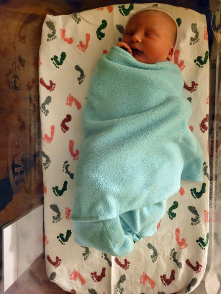 Leif MacFarlane, the first baby born in 2024 in the MaineHealth system. Leif was born at LincolnHealth's Miles Campus in Damariscotta at 1:21 a.m. on Monday, Jan. 1. (Courtesy photo)