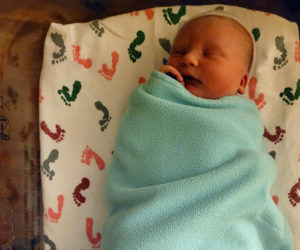 Leif MacFarlane, the first baby born in 2024 in the MaineHealth system. Leif was born at LincolnHealth's Miles Campus in Damariscotta at 1:21 a.m. on Monday, Jan. 1. (Courtesy photo)
