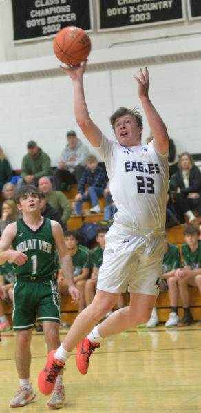 Gabe Hagar takes a shot for the Eagles. (Paula Roberts photo)