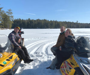 Members of the Jefferson SnoPackers make the most of a sunny, snowy winter day. It is infrequent that conditions align for the group to go snowmobiling, but when they can, the club makes use of the trails they work hard to maintain, said club President Henry Brennan. (Courtesy photo)