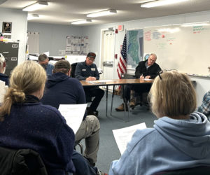 A crowd attends a meeting of the Somerville Select Board on Wednesday, Feb. 7. One point of discussion was the town's limited options for emergency medical services. (Molly Rains photo)