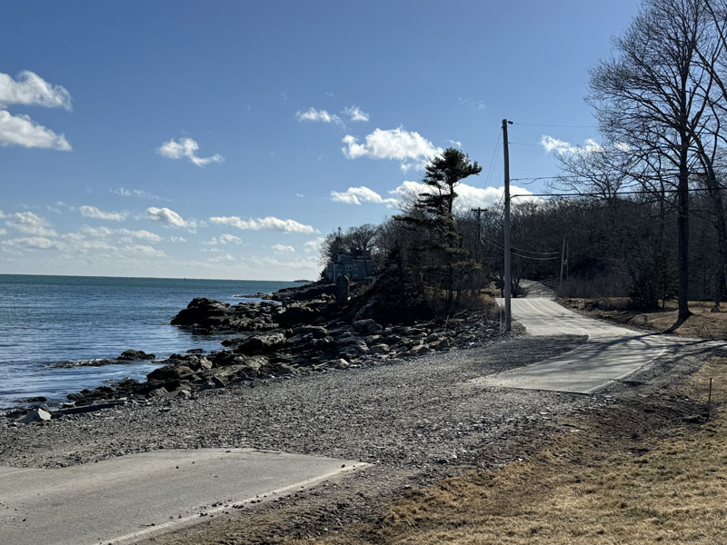 Hagar Enterprises Inc. finished the first portion of repairs to Route 32 on Wednesday, Feb. 28 after storms on Jan. 10 and Jan. 13 washed out sections of the road in Chamberlain. (Johnathan Riley photo)