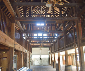 The interior of Le Barn, in Jefferson, is spacious and bright, with lofty beams and rafters and some rustic decor. (Molly Rains photo)