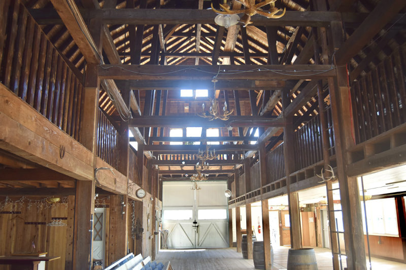 The interior of Le Barn, in Jefferson, is spacious and bright, with lofty beams and rafters and some rustic decor. (Molly Rains photo)