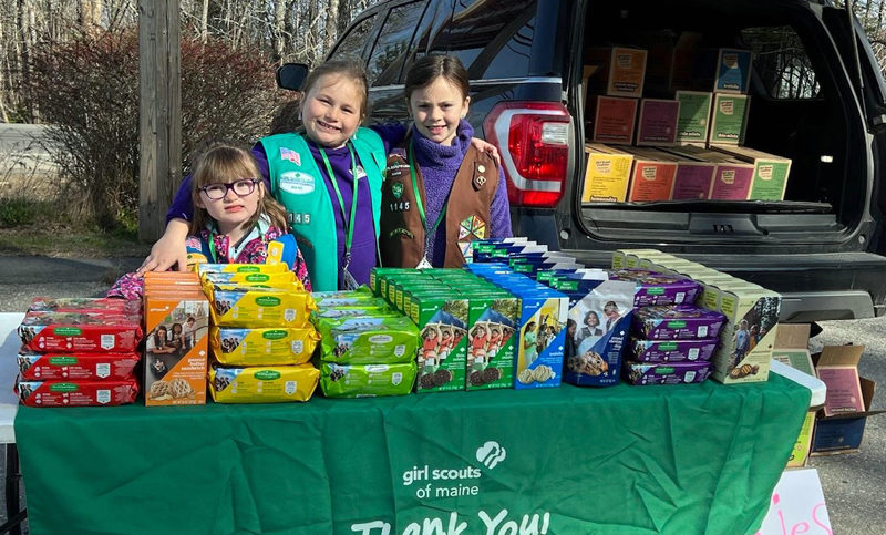 Girl Scout Troop No. 1145 will be selling cookies from 9 a.m. to 1 p.m. on Saturdays, April 6 and April 13 at 441 Main Street, Damariscotta. - across from Dunkin Donuts. (Photo courtesy Angela White)