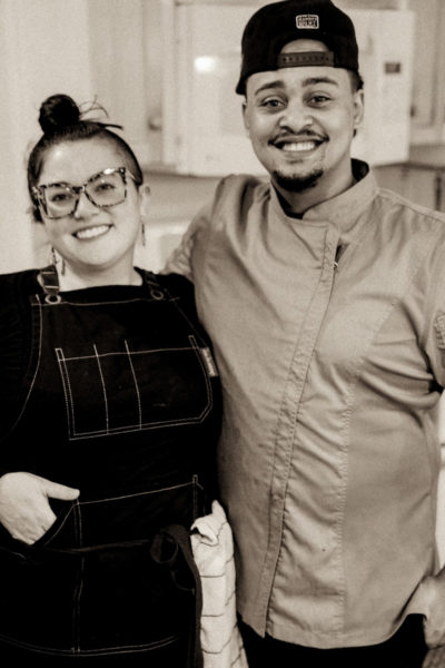 Partner-turned-sous-chef Chloe Chalakani and chef Samuel Emery. (Photo courtesy Wanderwood)