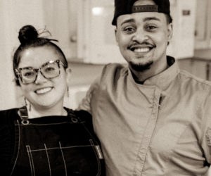 Partner-turned-sous-chef Chloe Chalakani and chef Samuel Emery. (Photo courtesy Wanderwood)