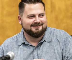 Matthew R. Brackley attends a candidates forum in Wiscasset during his 2022 bid for the Maine State Senate. On Tuesday, May 14, Brackley was sentenced to 15 months in prison for his role in the Jan 6. 2021 insurrection at the U.S. Capitol Building. (LCN file photo)