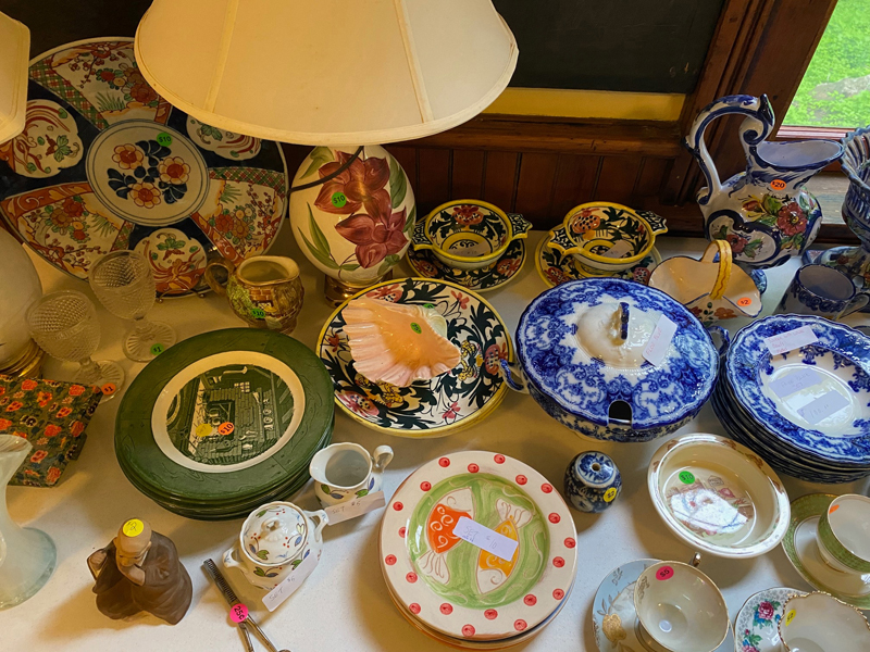 Unique and antique tableware can be found at the annual Attic-Basement-Closet Rummage Sale on Saturday and Sunday, May 25 and 26, at the historic Washington Schoolhouse in Round Pond. (Courtesy photo)