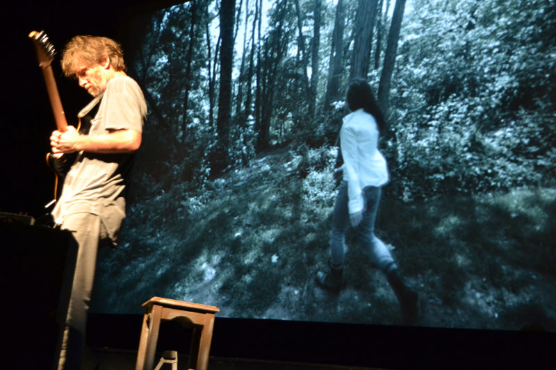 Electric guitarist and composer Steven Mackey performs his one-man multimedia version of his piece "Orpheus Unsung" at Lincoln Theater in Damariscotta as part of Salt Bay Chamberfest in 2018. (LCN file photo)