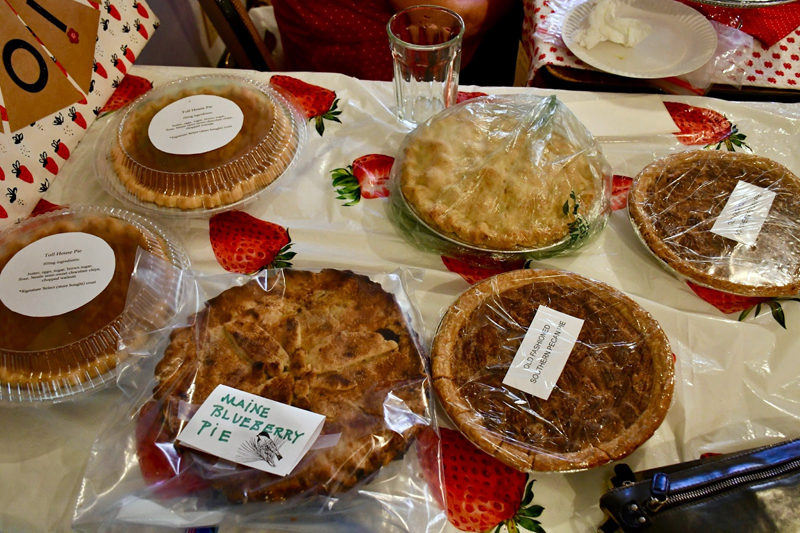 Strawberry shortcake, pies, and other assorted desserts are available for sale at the 70th annual Strawberry Festival, held at St. Philip's Episcopal Church in Wiscasset on Saturday, June 29. The pies were auctioned off to the highest bidder, with proceeds benefiting the church. (Dylan Burmeister photo)