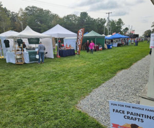 Attendees visit vendor booths during the first Maine Needham Festival. (Courtesy photo)