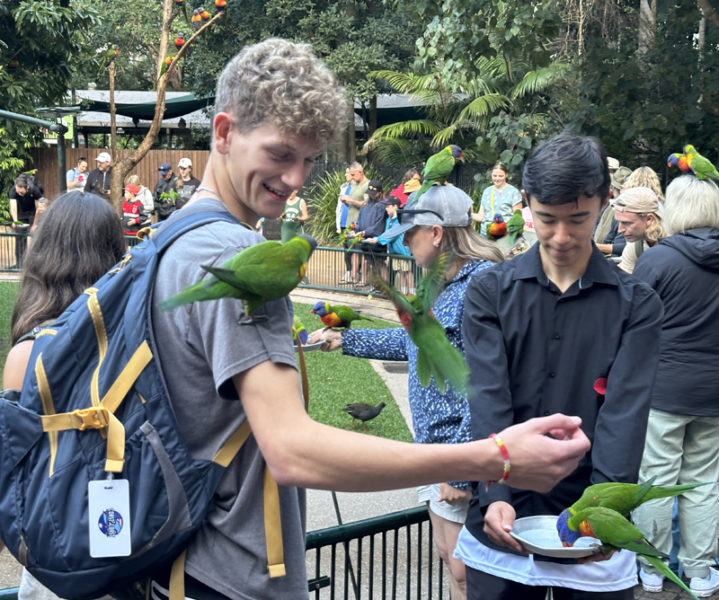 Will Rush explores Australia with his American teammates during breaks from the international track and field competition where he won a gold medal in the triple jump and a silver medal in the long jump. (Courtesy photo)