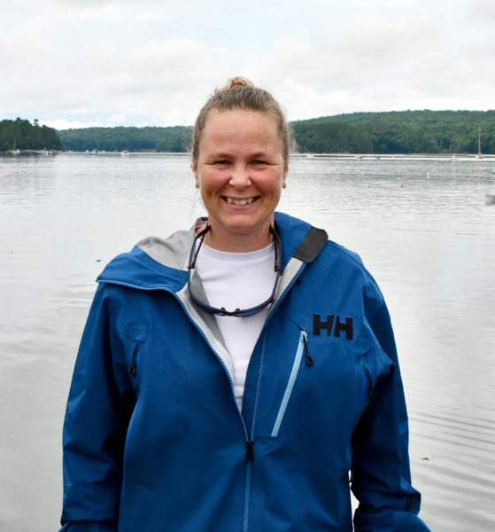 Laura Slye has spent her life on or around the water, working in the marine industry and sailing. Two other passions are horses and dogs; she has also worked as a dog trainer and caretaker for a time. "Dogs, horses, and boats. That's me, and that's it," she said. (Dylan Burmeister photo)