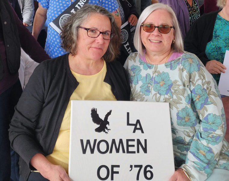 The LA women of 1976 reunion organizers Paula Quintal (left) and Betsy Cable Graves (Photo courtesy Lincoln Academy)