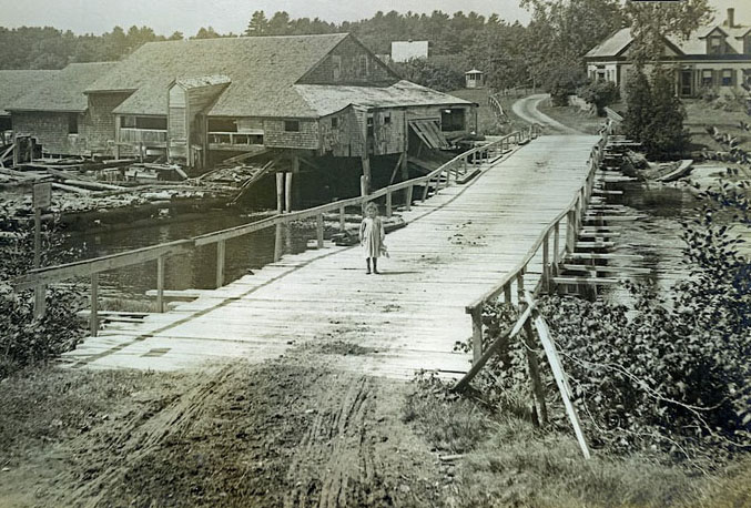 A photo of a young Mabel Heal on the bridge below the Heal Cove house on Westport Island from the late 1800s. (Photo courtesy Connie Ostis)