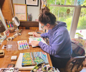 Marlene Barter works in her home studio in Jefferson. (Courtesy photo)