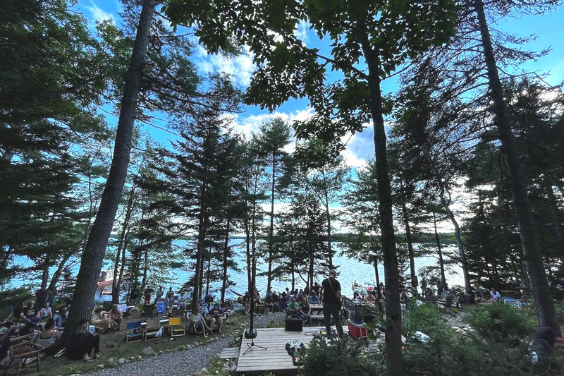 Attendees enjoy a performance at Otyokwa. On Saturday and Sunday, Sept. 21-22, the Bremen camp will host Tidelands, a two-day music festival. (Photo courtesy Kerry Payne)