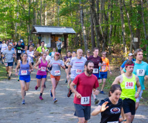 They are off at the start of a Race Through the Woods at Hidden Valley Nature Center. The 13th annual edition of the event is scheduled for Sunday, Oct. 6. (Photo courtesy Midcoast Conservancy)