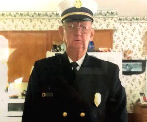 James "Jimmy" Hall wears his firefighter dress uniform in 2022. Hall joined Damariscotta's Massasoit Engine Co. as an 18-year-old in 1962 and held a senior leadership position with the department for more than 30 years. (Courtesy photo)