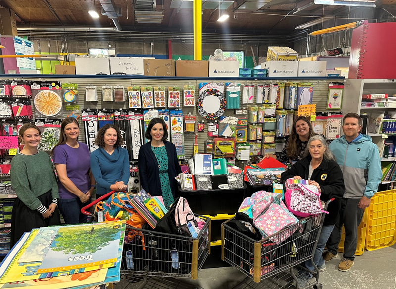 Camden National Bank Collects School Supplies from Employee Donation