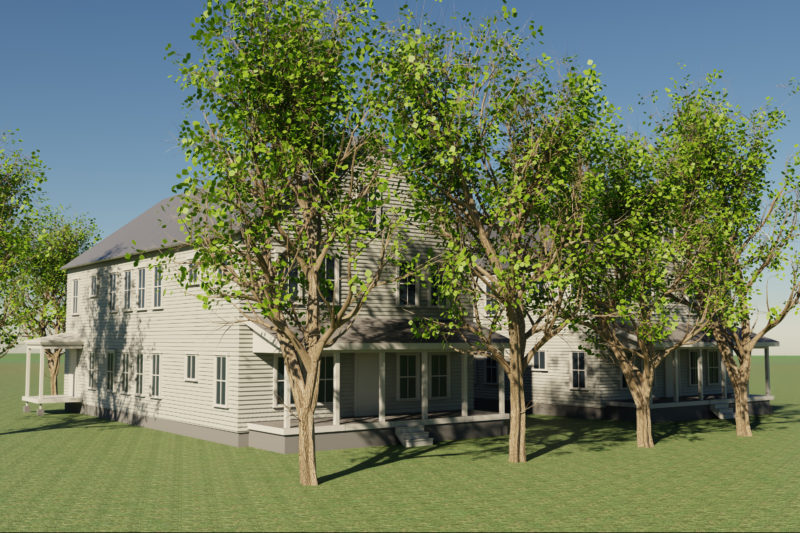 A rendering of the affordable housing project set for 16 Mills Road in Newcastle. (Photo courtesy Rob Nelson)