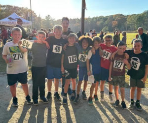 Nobleboro Central School students after five runners placed in the top 10 for both boys and girls during the LA Pumpkin Run on Oct. 23. (Photo courtesy Nobleboro Central School)