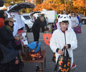 Trunk-or-treaters progress through more than 30 trunks distributing candy at Great Salt Bay Community School in Damariscotta on Oct. 31, 2023. The event will return on Halloween night, Thursday, Oct. 31. (LCN file photo)