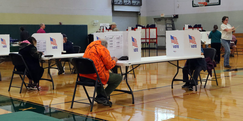 Wiscasset residents cast their votes in the election and the town's special meeting by referendum on Tuesday, Nov. 5 at the Wiscasset Community Center. (Piper Pavelich photo)