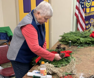 Betty Lou Townsend assembles wreaths for the Beacon Chapter No. 202 Eastern Star annual Bizarre Bazaar on Saturday, Nov. 30. (Courtesy photo)