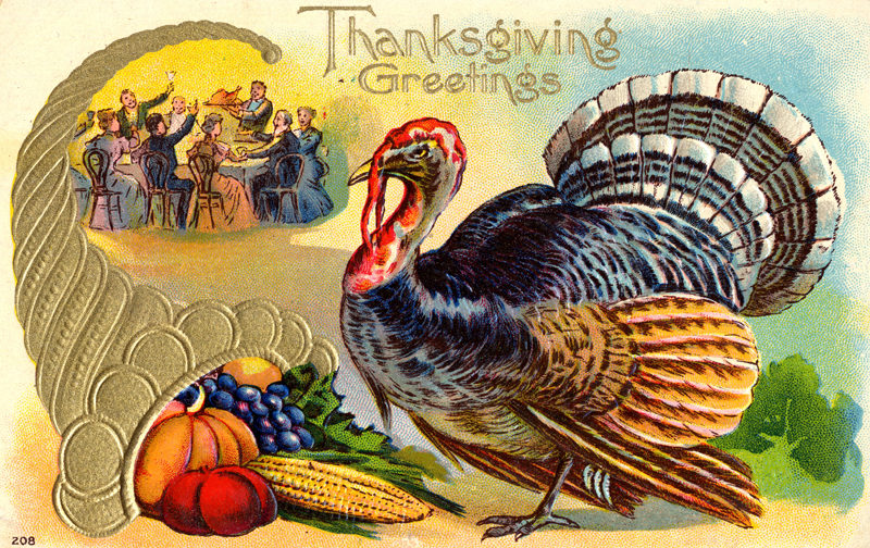 An embossed Thanksgiving postcard from 1906. (Photo courtesy Calvin Dodge collection)