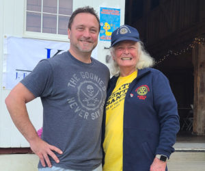 Gary and Mary Berger, the son and the wife of Karl Berger, the late Rotarian for whom Karl's Kids is named, attend the sixth annual fundraiser for the local nonprofit, held at the Duck Puddle Campgrounds in Nobleboro on Oct. 20. (Photo courtesy Michael Hall)