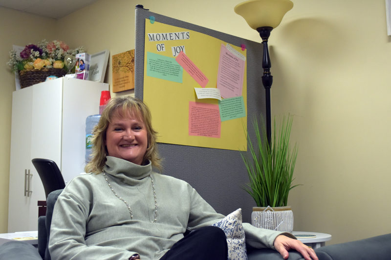 Paula Goode, general manager of Comfort Keepers of Damariscotta, sits in the company's office on the morning of Monday, Dec. 2. The family-owned arm of national caregiving provider Comfort Keepers will now offer live-in services to clients in a move Goode said she hopes allows more locals to age in place. (Molly Rains photo)