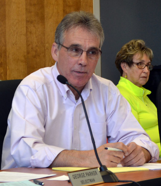 Damariscotta Select Board member Jim Cosgrove discusses commercial development during a board meeting in May 2017. Cosgrove served three years on the select board, winning the seat as a write-in candidate in 2014. (LCN file)