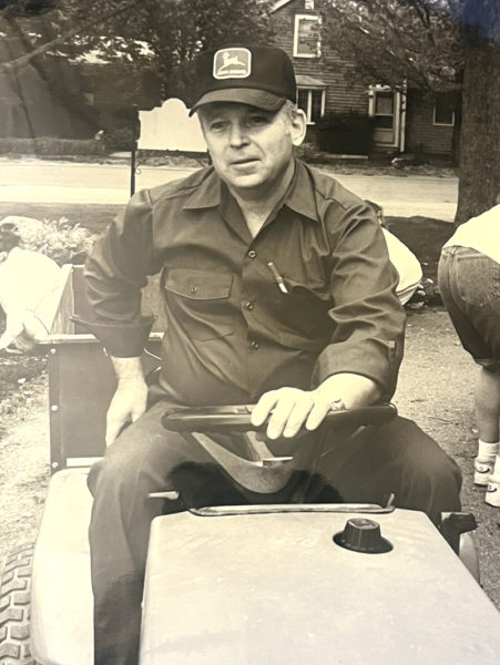 Daniel "Dan" Pinkham rides a tractor in June 1997. Pinkham, a longtime teacher and coach at Lincoln Academy, died on Friday, Dec. 6 at Gosnell House in Scarborough. (LCN file)