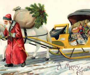 A merry Christmas wish from a 1910 holiday postcard. (Photo courtesy Calvin Dodge collection)