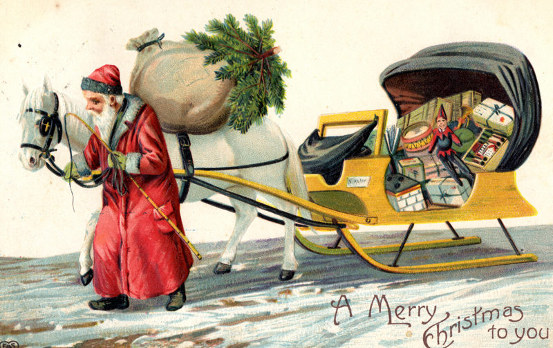 A merry Christmas wish from a 1910 holiday postcard. (Photo courtesy Calvin Dodge collection)