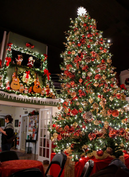 The beautifully decorated Opera House at Boothbay Harbor will serve as the setting for the holiday potluck and carol sing on Wednesday, Dec. 18. (Photo courtesy Peter Southwick)