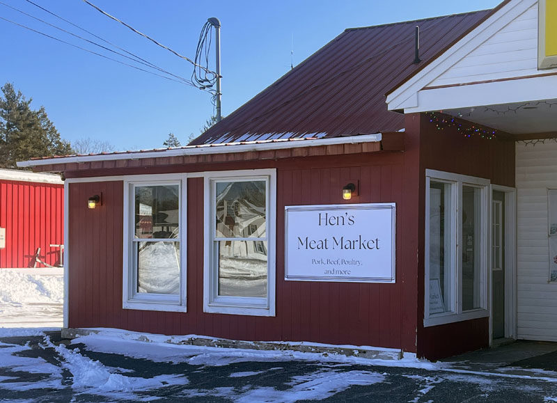 Hen's Meat Market, at 306 Bath Road in Wiscasset. Owners Miranda Rumery and Matt Cressey opened the market, which offers products from farms throughout the state, on Dec. 28, 2024. (Piper Pavelich photo)